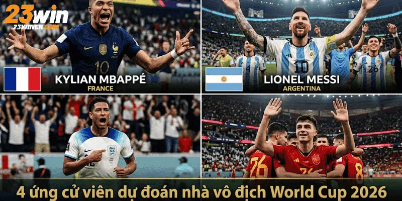 4 ứng cử viên dự đoán nhà vô địch World Cup 2026 23win
